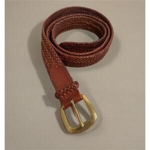 Vintage Ralph Lauren RL 67 Braided Woven Leather Belt Brass Buckle Men’s Size 40